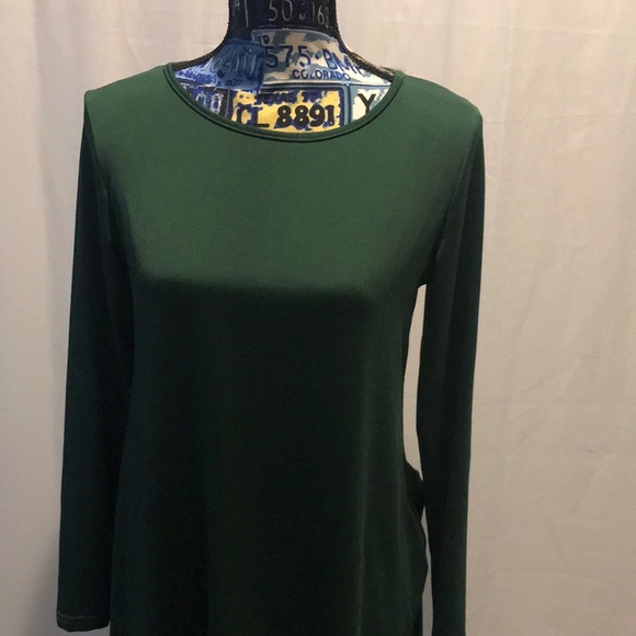 Green shirt fitted flare Size L - Picture 2 of 3